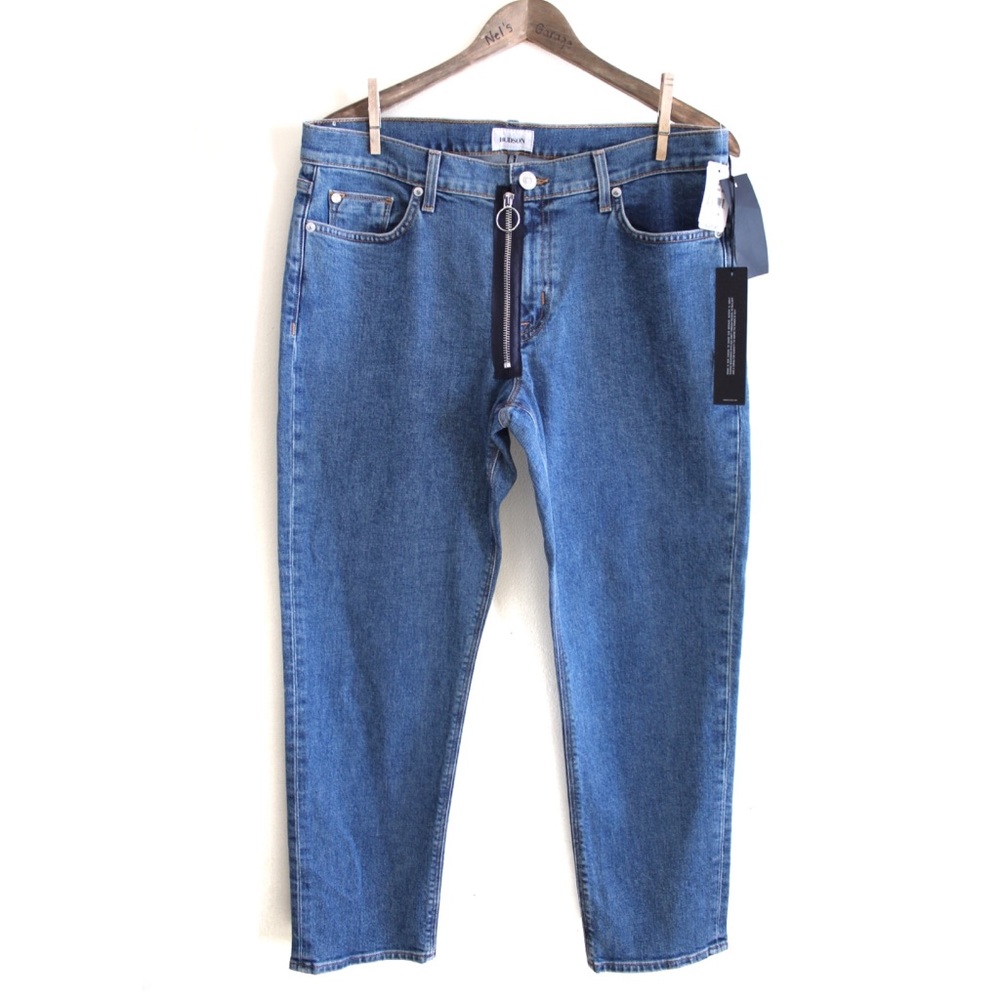 Hudson NWT Riley Cropped Vintage Wash Jeans Exposed Zipper 30 10